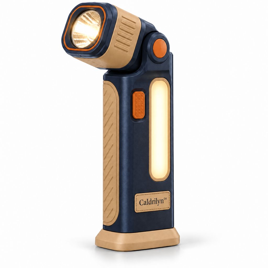 Caldrlyn™ Pivot-Head Pocket Flashlight with Side Glow and Flat-Base Stand
