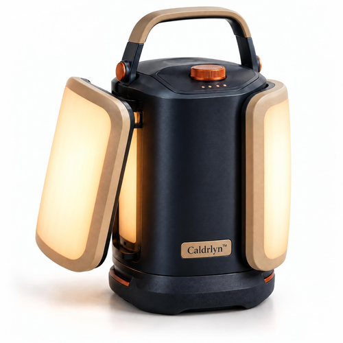 Caldrlyn™ Convertible Ambient & Task Camping Lantern with Rotating Light Panels