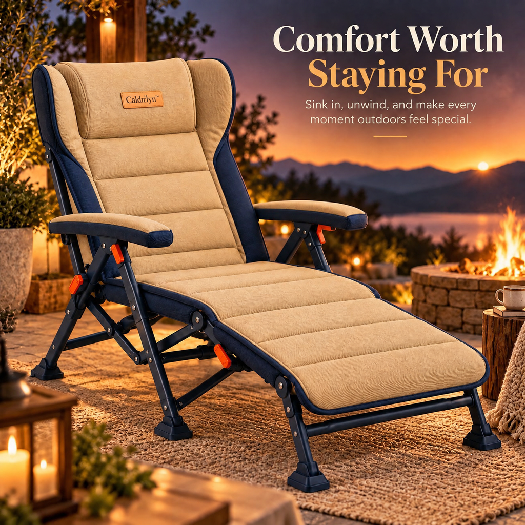 Caldrlyn™ Convertible Outdoor Chaise with Sliding Leg Deck and Adjustable Wraparound Recline