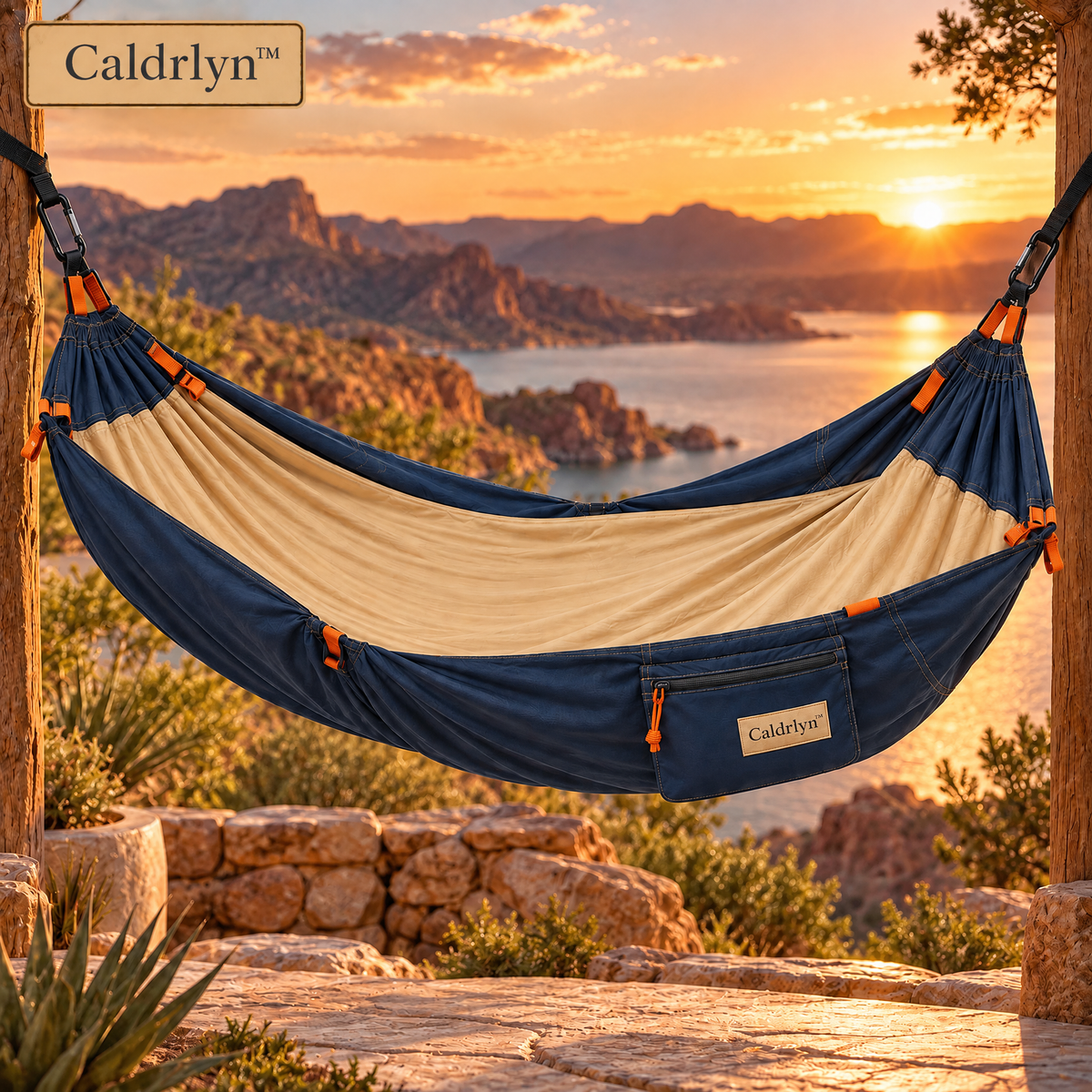 Caldrlyn™ Adjustable Flat-Lay Travel Hammock with Supportive Side Wings and Convertible Lounge Mode
