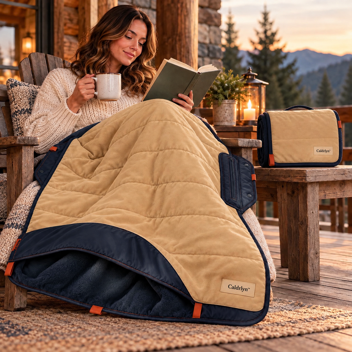 Caldrlyn™ Convertible Road Trip Blanket with Foot Pocket, Seat Wrap and Tailgate Mat