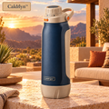 Caldrlyn™ Dual-Mode Trail & Table Water Bottle with Flat-Back Grip and Convertible Base Cup