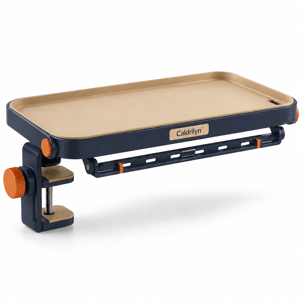 Caldrlyn™ Convertible Clamp-On Outdoor Utility Shelf with Gear Rail and Fold-Flat Carry Design