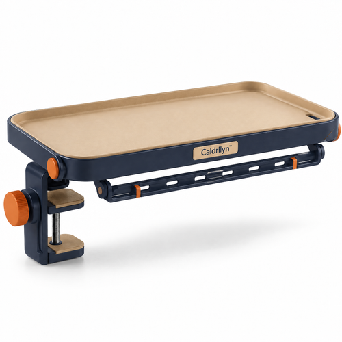 Caldrlyn™ Convertible Clamp-On Outdoor Utility Shelf with Gear Rail and Fold-Flat Carry Design