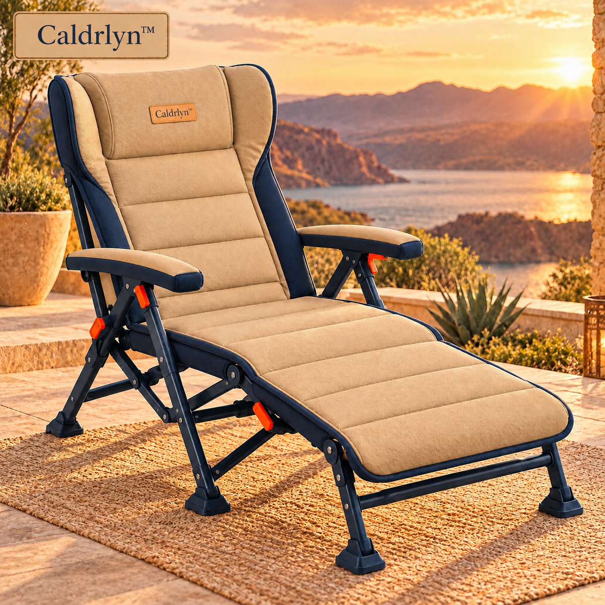 Caldrlyn™ Convertible Outdoor Chaise with Sliding Leg Deck and Adjustable Wraparound Recline