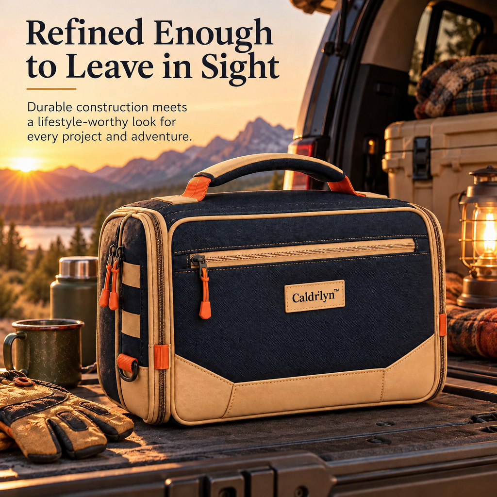 Caldrlyn™ Convertible Field Tool Organizer with Fold-Out Work Mat and Standing Caddy